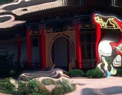 Wobbly Japanese garden